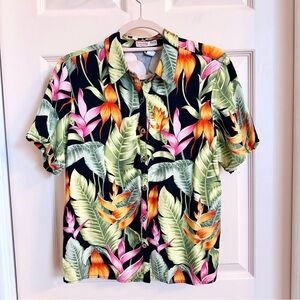Bright floral Jamaica bay Hawaiian button up
